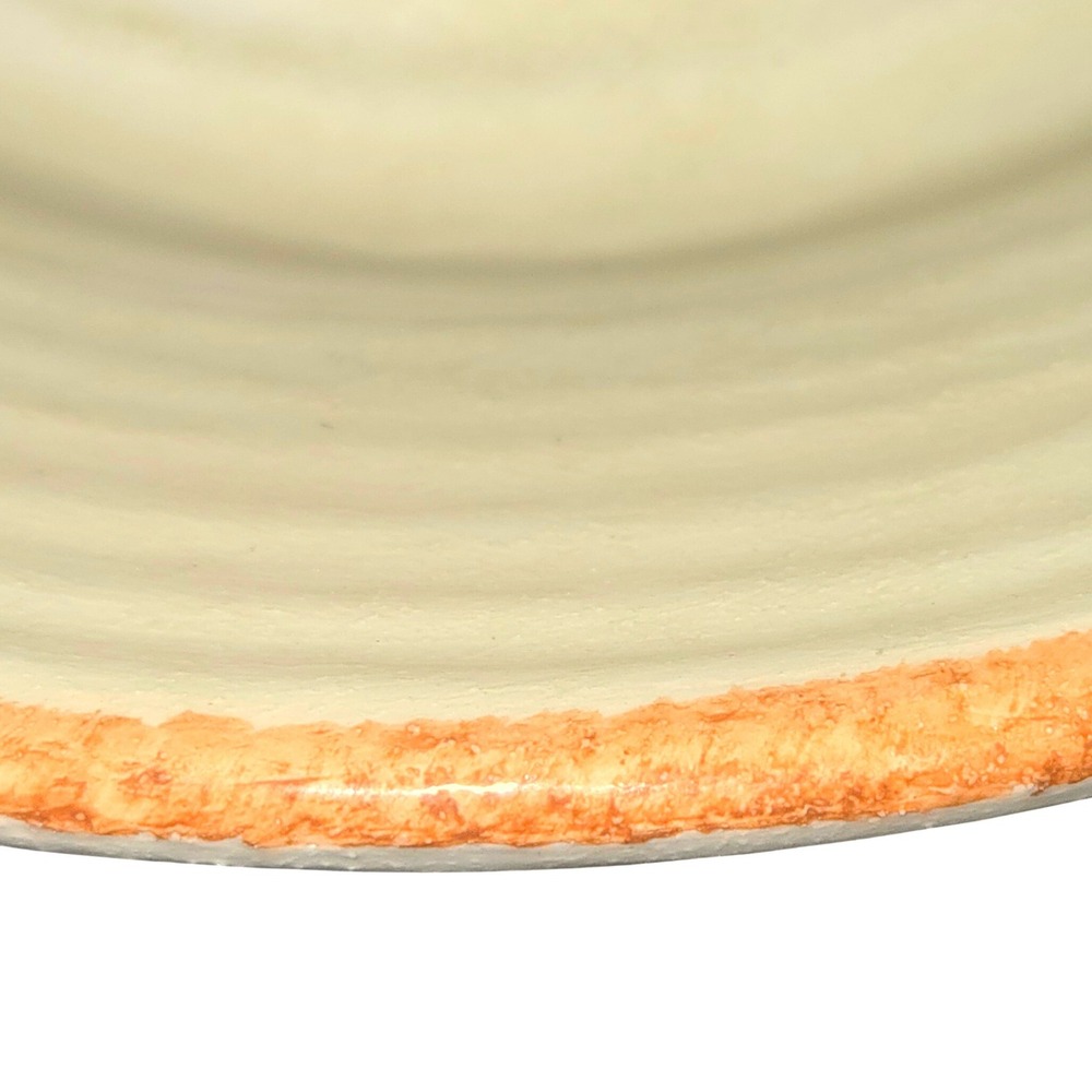 Williams Sonoma Jardin Potager 10" Pasta Bowl Italy Tan Eggplant Ribbed Ceramic - Picture 6 of 10